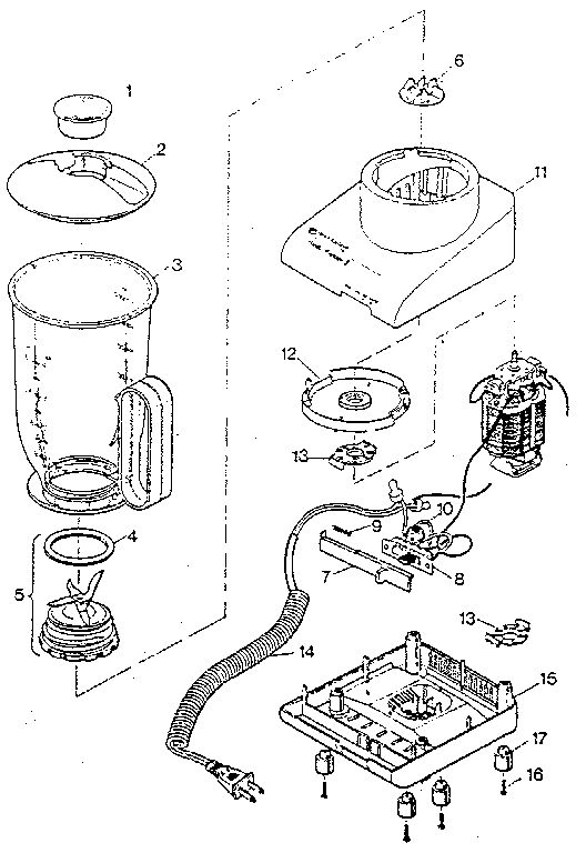 Diagram Diagram and Parts List for HB15  Black and Decker Blender
